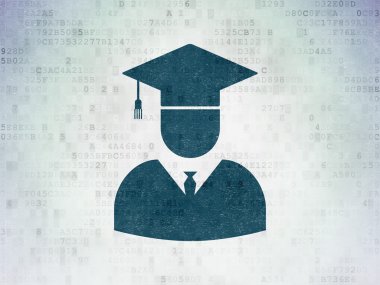 Science concept: Student on Digital Paper background