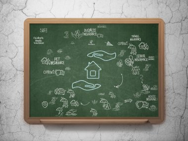 Insurance concept: Home Insurance on School Board background