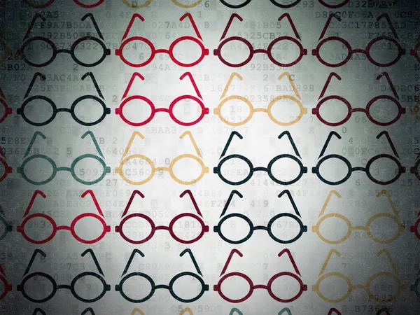 Science concept: Glasses icons on Digital Paper background — Stock Fotó