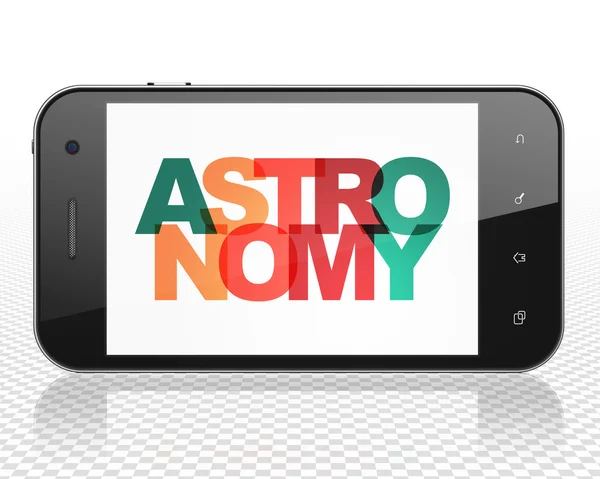 Wissenschaftskonzept: Smartphone mit Astronomie auf dem Display — Stockfoto