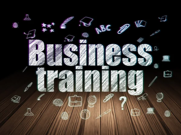 Concetto educativo: Business Training in camera oscura grunge — Foto Stock