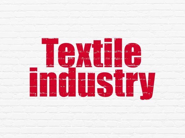 Concepto de fabricación: Industria textil sobre fondo de pared — Foto de Stock