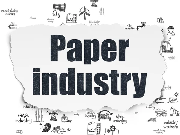 Concepto de fabricación: Industria del papel sobre fondo de papel roto —  Fotos de Stock