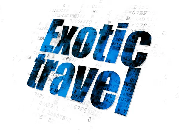 Koncepcję wakacji: egzotyczne podróże na tle Digital — Zdjęcie stockowe