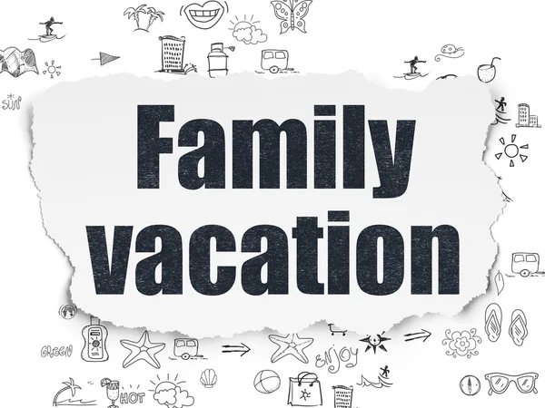 Vacation concept: Family Vacation on Torn Paper background — ストック写真