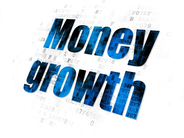 Money concept: Money Growth on Digital background — Stok fotoğraf
