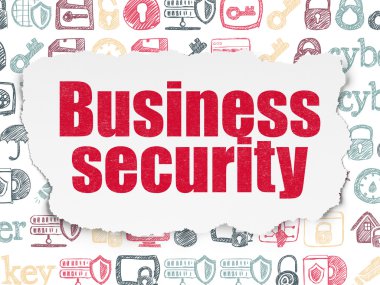 Privacy concept: Business Security on Torn Paper background