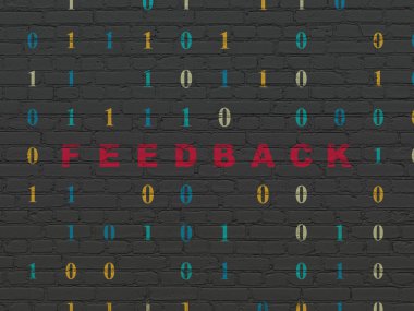 İş konsepti: Duvar arkaplanındaki geri bildirim