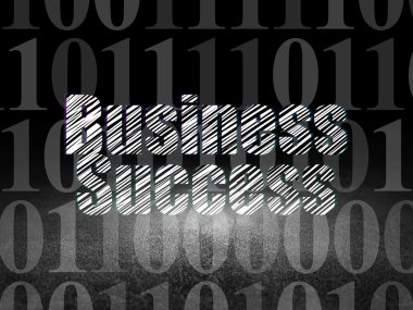 Business concept: Business Success in grunge dark room