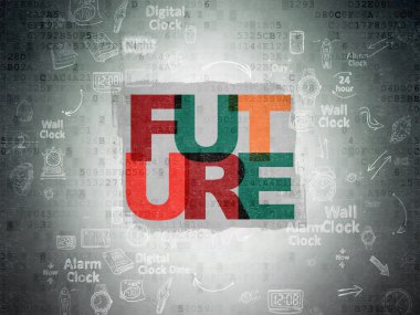 Time concept: Future on Digital Paper background