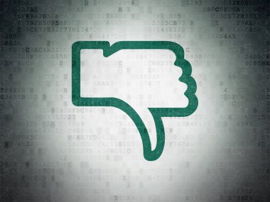 Social media concept: Thumb Down on Digital Paper background