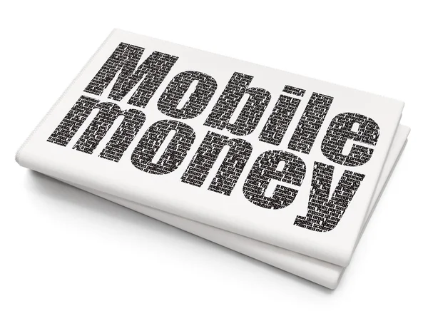 Money concept: Mobile Money on Blank Newspaper background