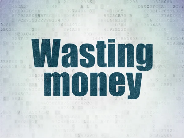 Concepto de dinero: malgastar dinero en papel digital — Foto de Stock