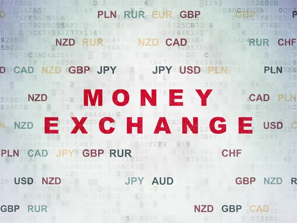 Концепция валюты: Обмен валюты на фоне цифровой бумаги — стоковое фото