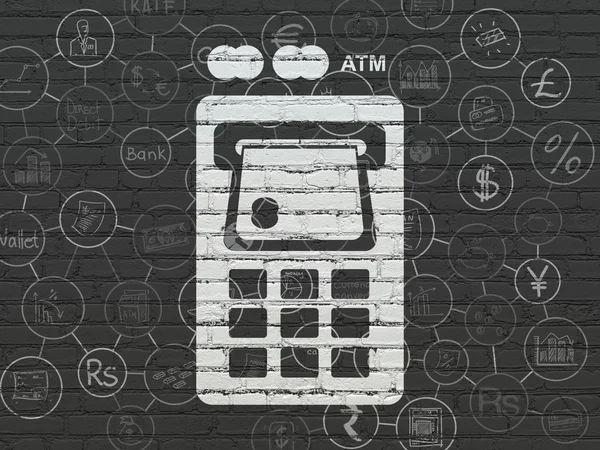 お金の概念: 壁の背景に Atm 機 — ストック写真
