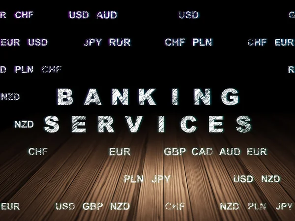 Banking concept: Banking Services in grunge dark room — Stock Photo, Image