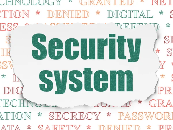 Security concept: Security System on Torn Paper background — 스톡 사진