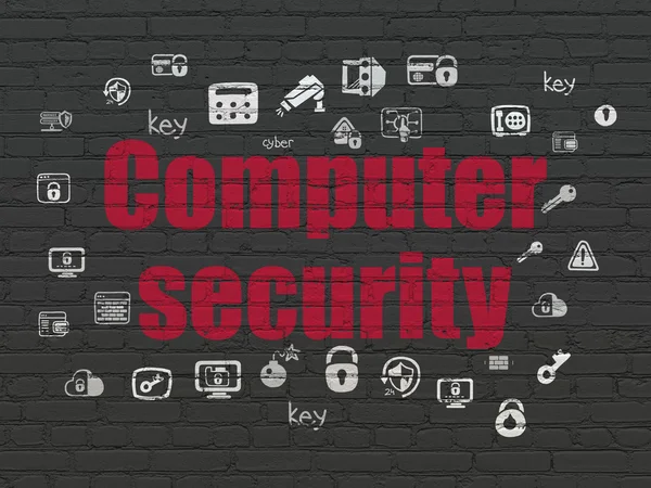 Conceito de segurança: Computer Security no fundo da parede — Fotografia de Stock