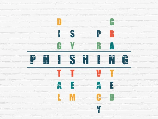 Safety concept: word Phishing in solving Crossword Puzzle — Stockfoto