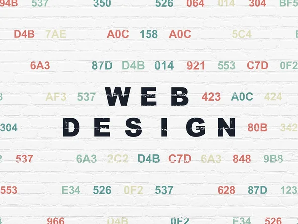 Web design concept: Web Design on wall background — Stock Photo, Image