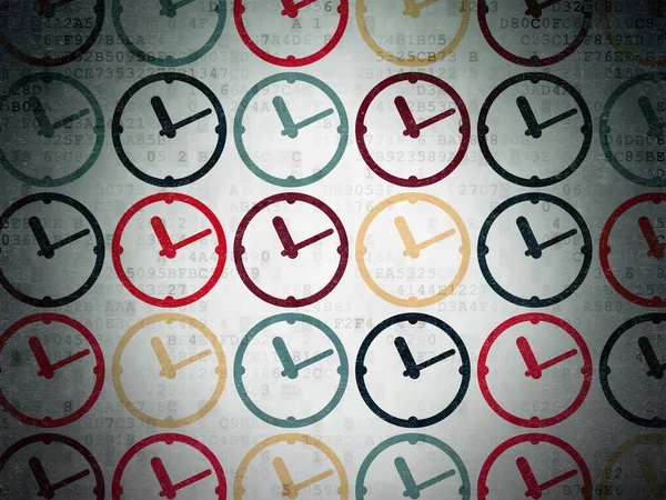 Time concept: Clock icons on Digital Paper background — Stock Photo, Image