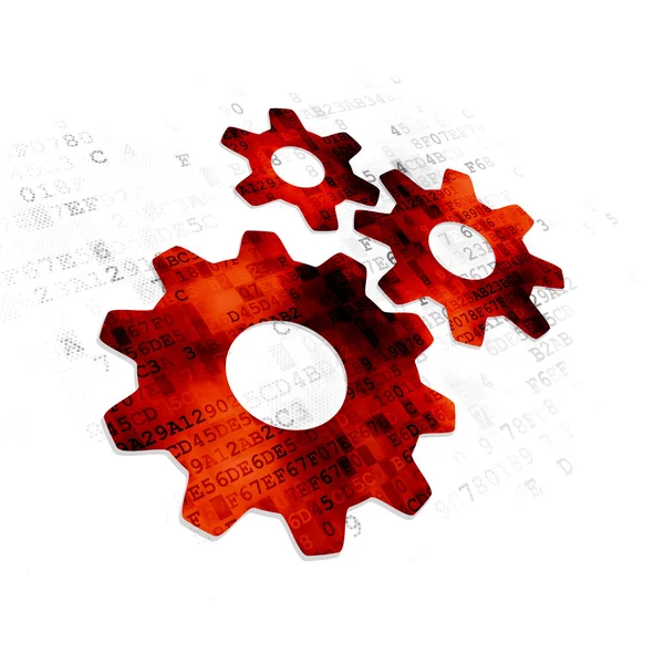 Advertising concept: Gears on Digital background — Stock Photo, Image