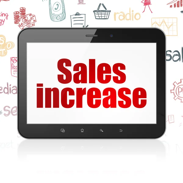 Marketing concept: Tablet Computer with Sales Increase — Stockfoto