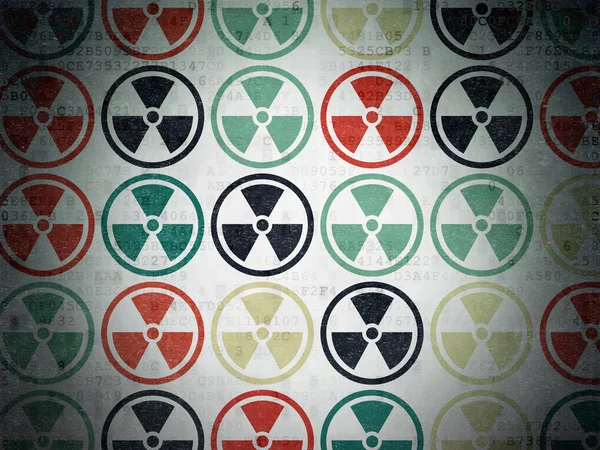 Science concept: Radiation icons on Digital Paper background — Stock Photo, Image