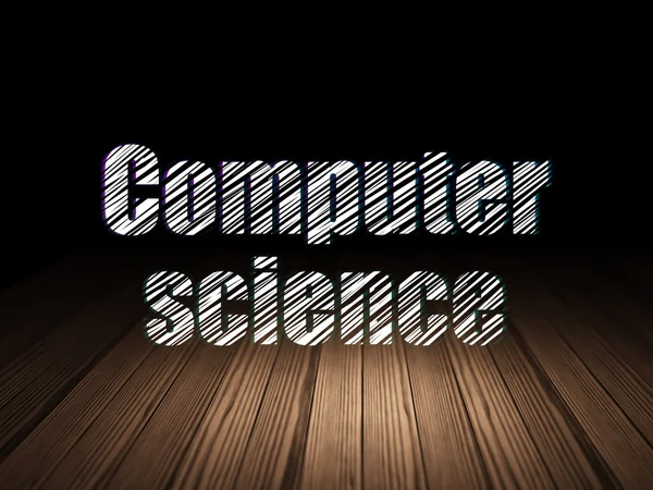 Science concept: Computer Science in grunge dark room — Stock Photo, Image