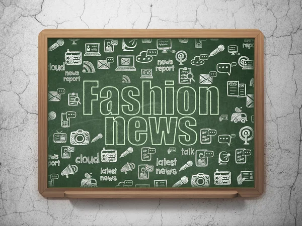 News concept: Fashion News on School Board background — Stock Photo, Image