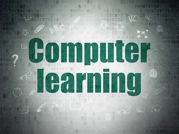 Studying concept: Computer Learning on Digital Paper background — Stock Photo, Image