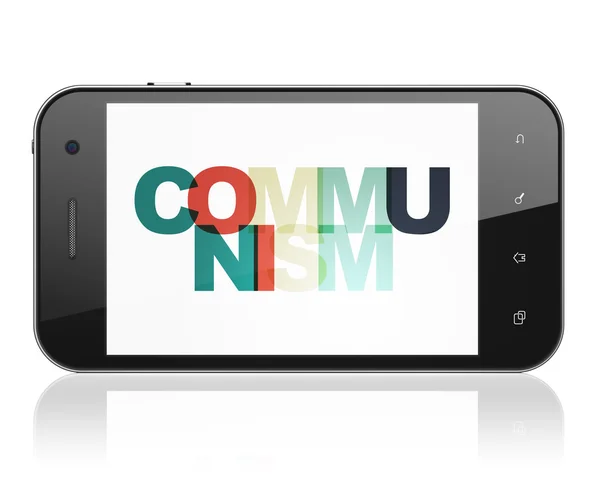 Concepto político: Smartphone con comunismo en pantalla — Foto de Stock