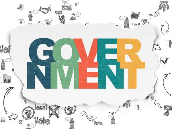 Political concept: Government on Torn Paper background — Stock Photo, Image