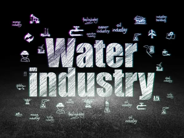 Industrie concept: waterindustrie in grunge donkere kamer — Stockfoto