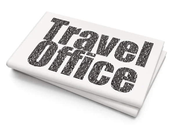 Conceito de férias: Escritório de viagens em fundo de jornal em branco — Fotografia de Stock