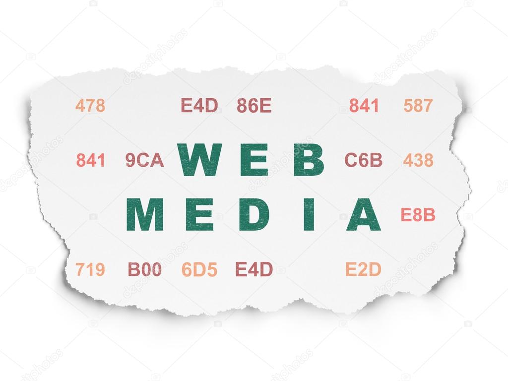 Web development concept: Web Media on Torn Paper background
