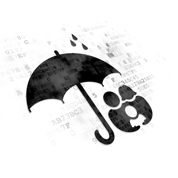 Insurance concept: Umbrella on Digital background — Stok fotoğraf