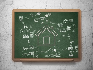 İş kavramı: okul yönetimi arka plan üzerinde ev