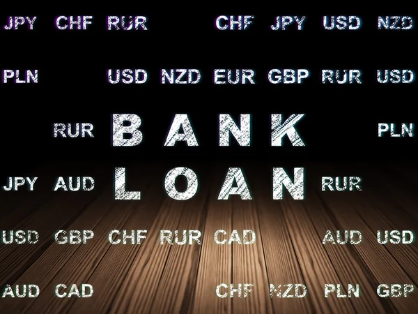 Koncepcja waluty: kredyt bankowy w ciemnym pokoju grunge — Zdjęcie stockowe