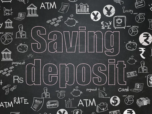 Banking concept: Saving Deposit on School Board background — Stockfoto