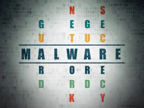 Schutzkonzept: Wort-Malware beim Lösen von Kreuzworträtseln — Stockfoto