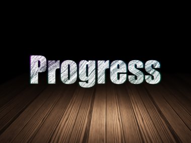 Finance concept: Progress in grunge dark room