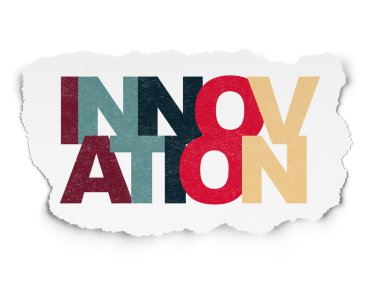 Finance concept: Innovation on Torn Paper background