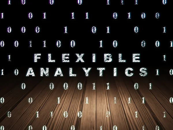 Finance concept: Flexible Analytics in grunge dark room — ストック写真