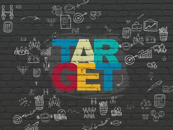 Finance koncept: Target på vägg bakgrund — Stockfoto