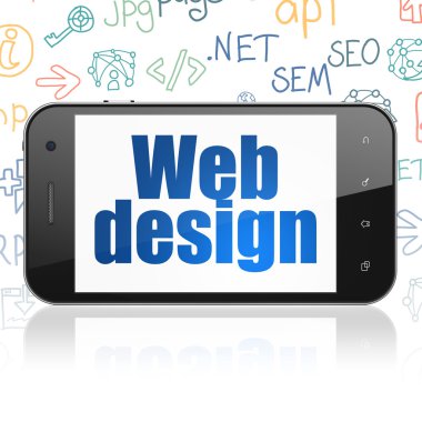 Web design concept: Smartphone with Web Design on display