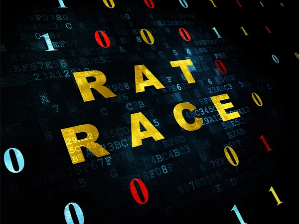Concetto di finanza: Rat Race su sfondo digitale — Foto Stock