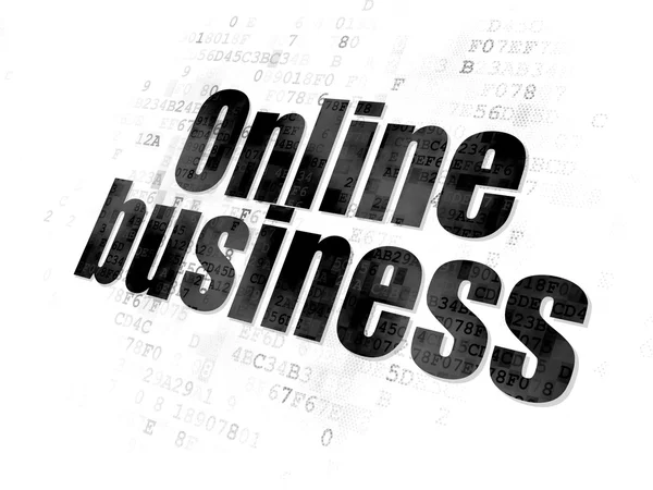 Концепція бізнесу: онлайн-бізнес на цифровому тлі — стокове фото