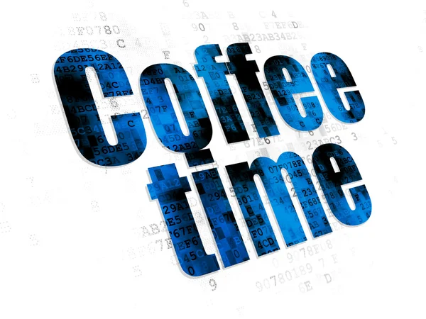 Conceito da linha do tempo: Coffee Time em fundo digital — Fotografia de Stock