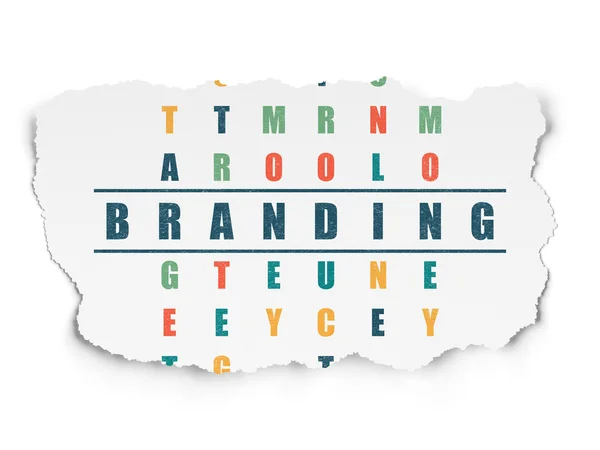 Marketing concept: word Branding in solving Crossword Puzzle — Stock Photo, Image
